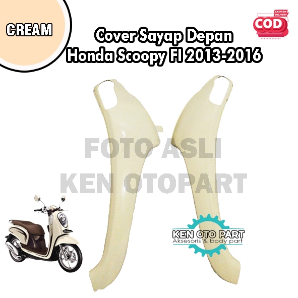 Cover Sayap Depan Kanan Kiri Honda Scoopy FI  2013-2016 Cream / Krem