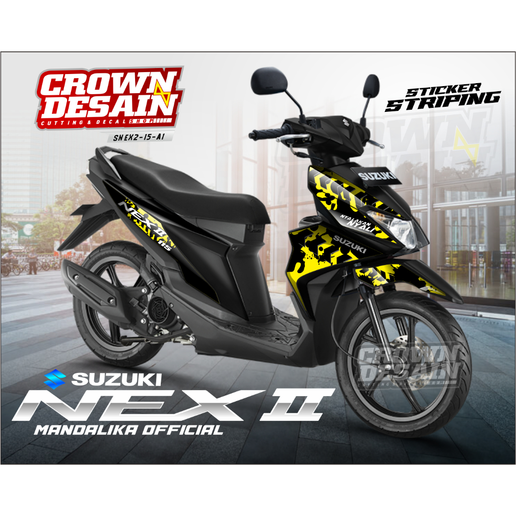 STRIPING NEX 2 STIKER STRIPING SUZUKI NEX 2 CUSTOM DESAIN - DECAL STRIPING SUZUKI NEX2 TAHUN 2018 VA