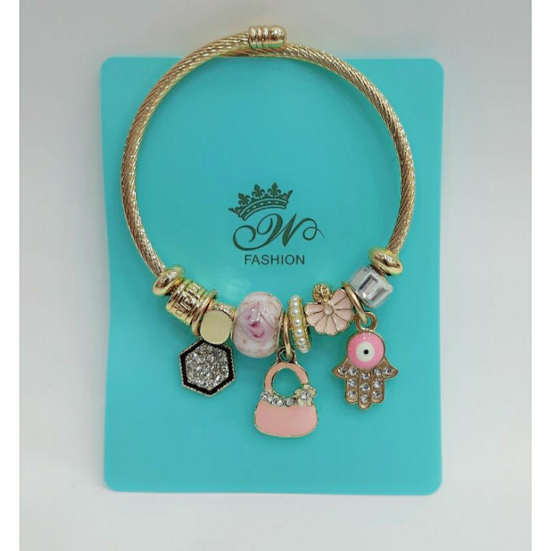 GELANG PANDORA TITANIUM ASLI WARNA GOLD