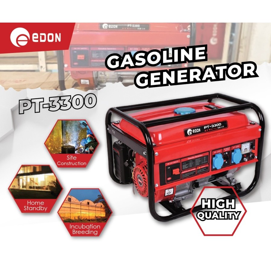 GENSET 3000 Watt EDON 3300 DAN GENSET PT3300 Gasoline Generator Generator Bensin 4 tak Edon Bergaran