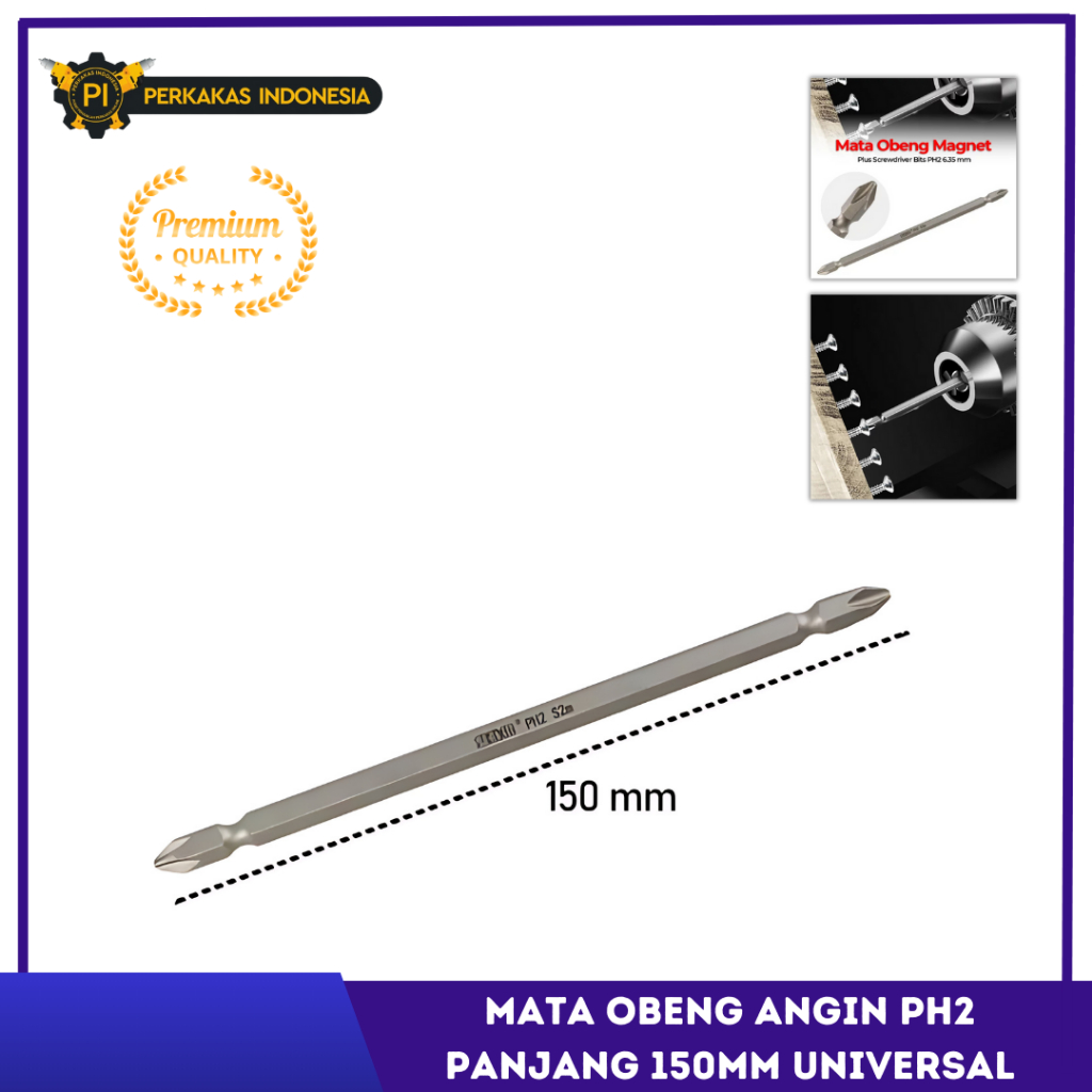 Mata Obeng Angin PH2 Panjang 150mm Universal Magnet Mata Bor Obeng Sekrup Screw Impact Driver Hex Sc