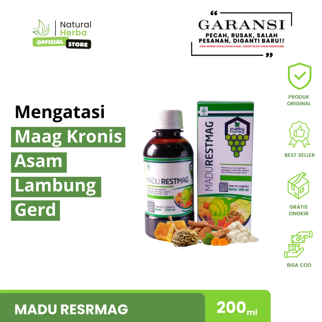 

Mengatasi Maag Kronis Asam Lambung Gerd Madu Herbal Restmag Original Halal BPOM