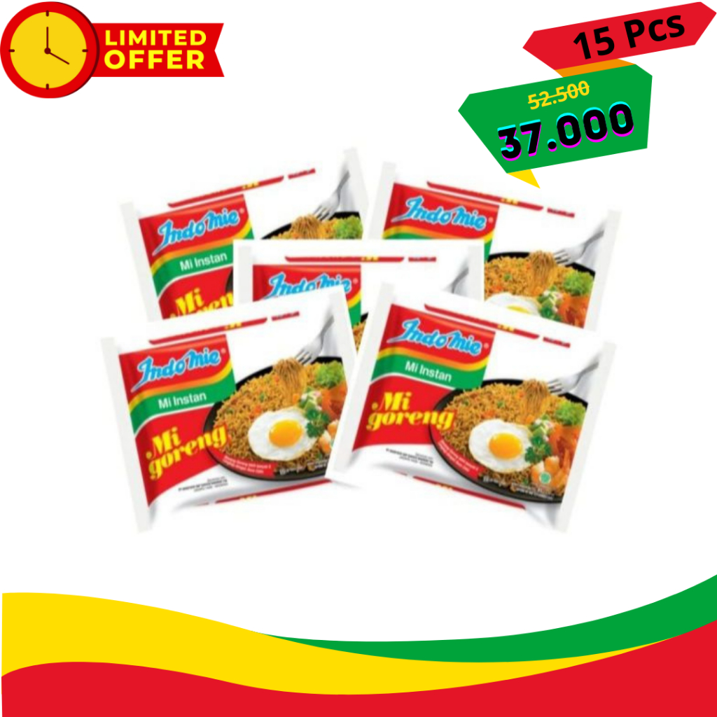 

[ Indomie 15 Pcs 37.000 ] Indomie Mi Goreng Mie Instan 85 gr x 15 Pcs | Indomie Goreng Original