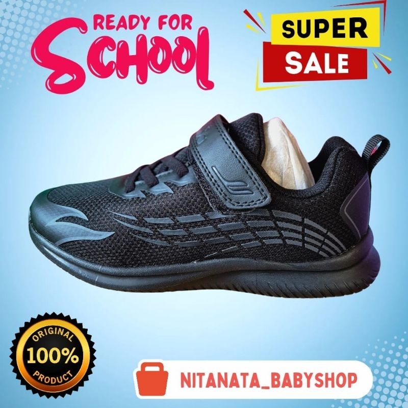 Diadora Sneakers |Sepatu Sekolah Anak Warna Hitam |Kids Shoes - Diadora Black Original|Gummy