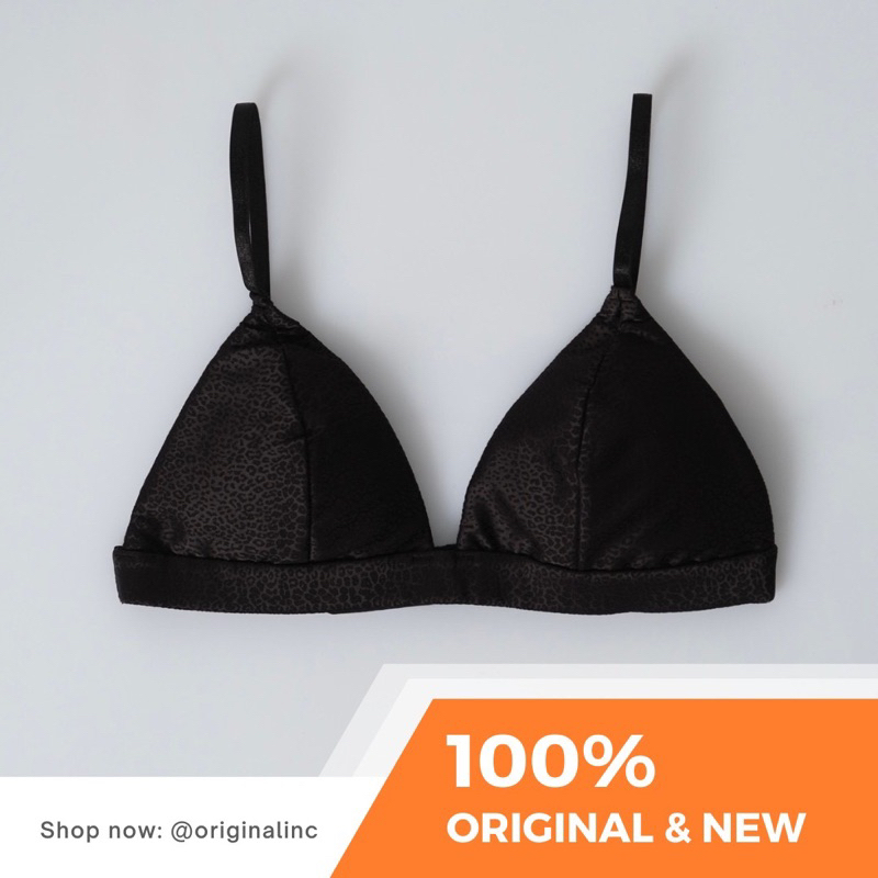 Bra HM Women Padded Satin Bra Leopard Black WOMEN-HM-BRA-02