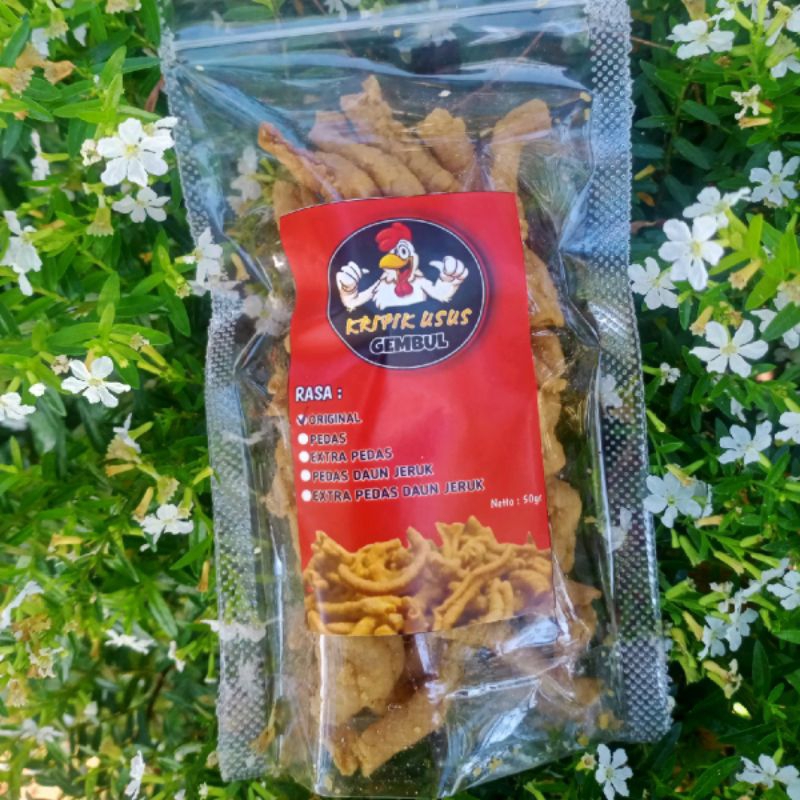 

Kripik Usus Gembul - Kripik Usus 50gr - Kripik Usus Pedas Daun Jeruk