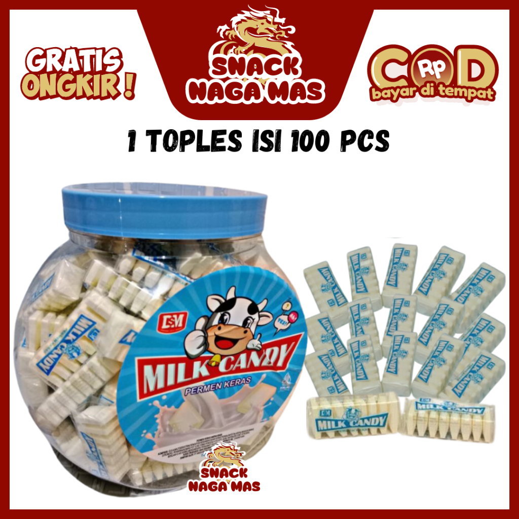 

DSM MILK CANDY PERMEN KERAS SUSU [1 TOPLES ISI 100]