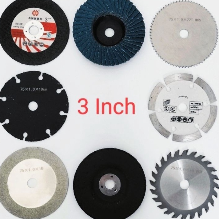 PROMO SALE Cutting Wheel Mata Gerinda Mini 3 inch 75x12x1mm Potong Kayu Besi Kaca Keramik Amplas Bat