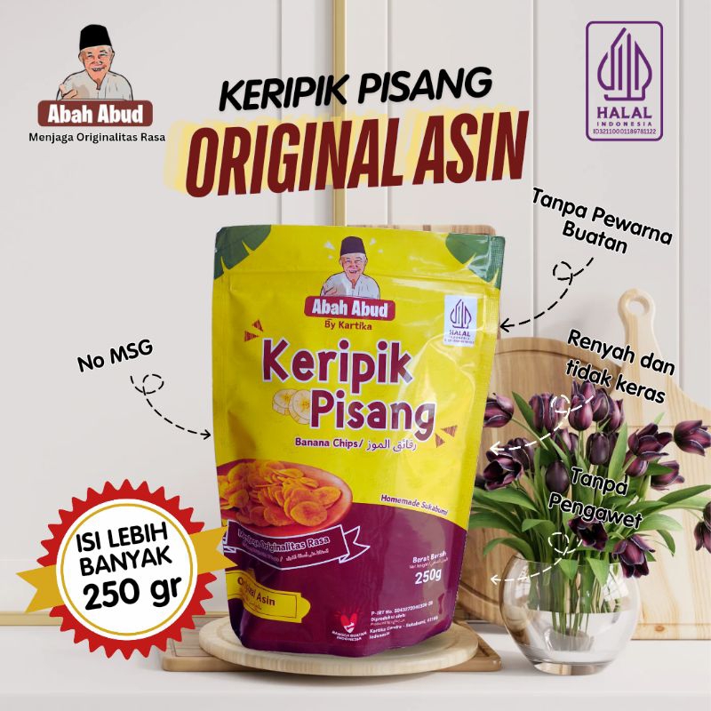 

KERIPIK PISANG ORIGINAL ASIN ABAH ABUD | GURIH RENYAH TIDAK KERAS DIJAMIN NAGIH | KEMASAN JUMBO ISI 250 GRAM DENGAN ZIPLOCK KERIPIK PISANG MURAH