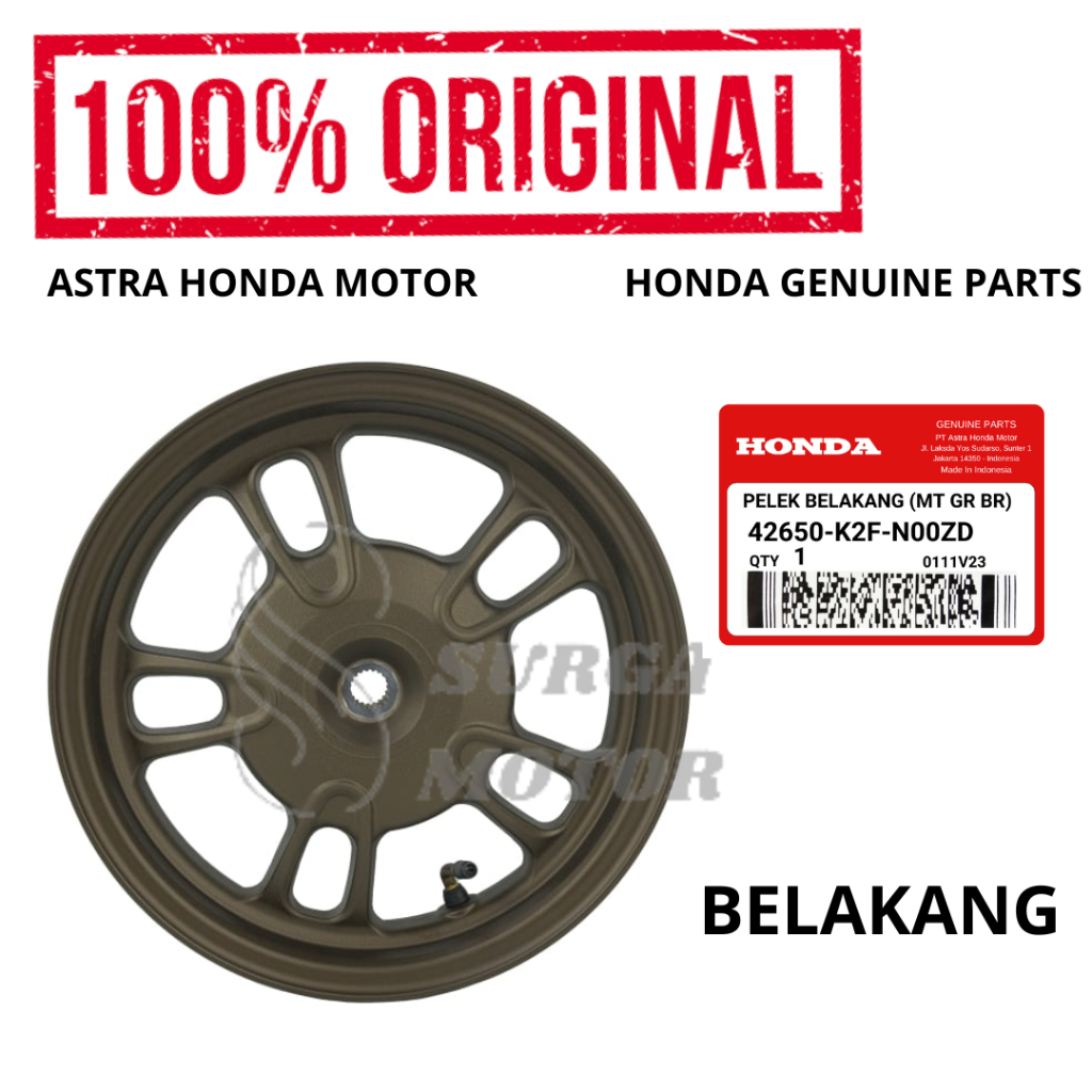 Velg Belakang Bronze Honda Scoopy K2F Original Honda AHM 42650-K2F-N00ZD Pelek Blakang Wheel Subassy