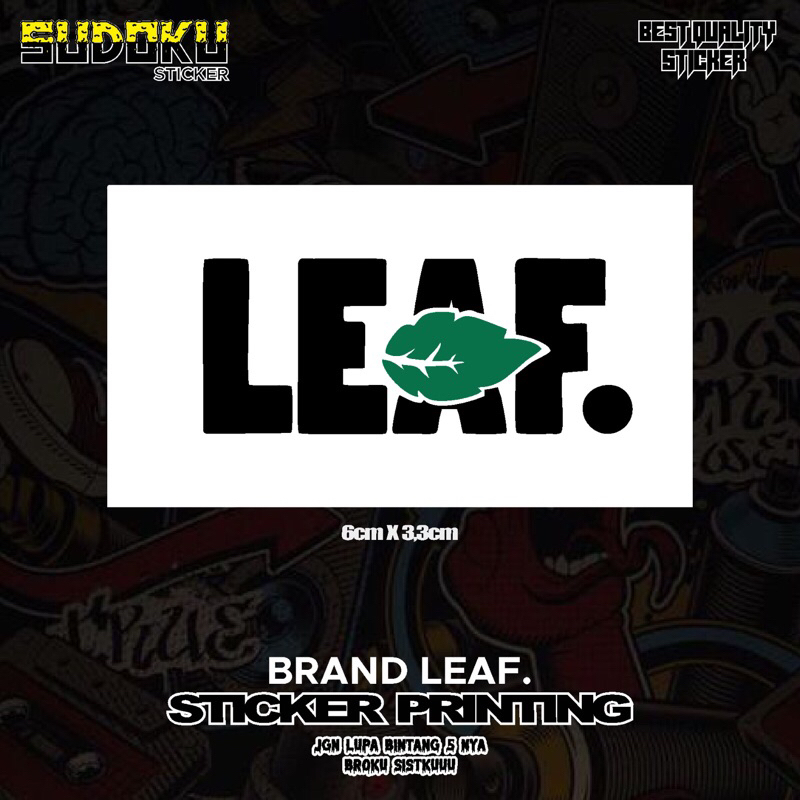 

STICKER STIKER PRINTING BRAND LEAF VIRAL