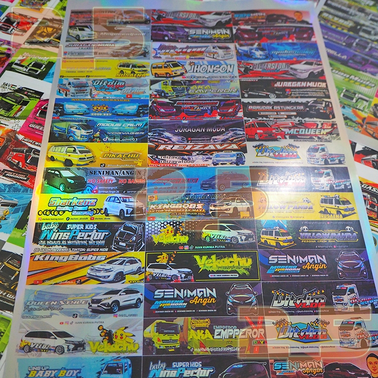 

Stiker Hologram TCI Mobil Basuri Ditdim Seniman Angin Mobil Karat dll Telolet Car Indonesia