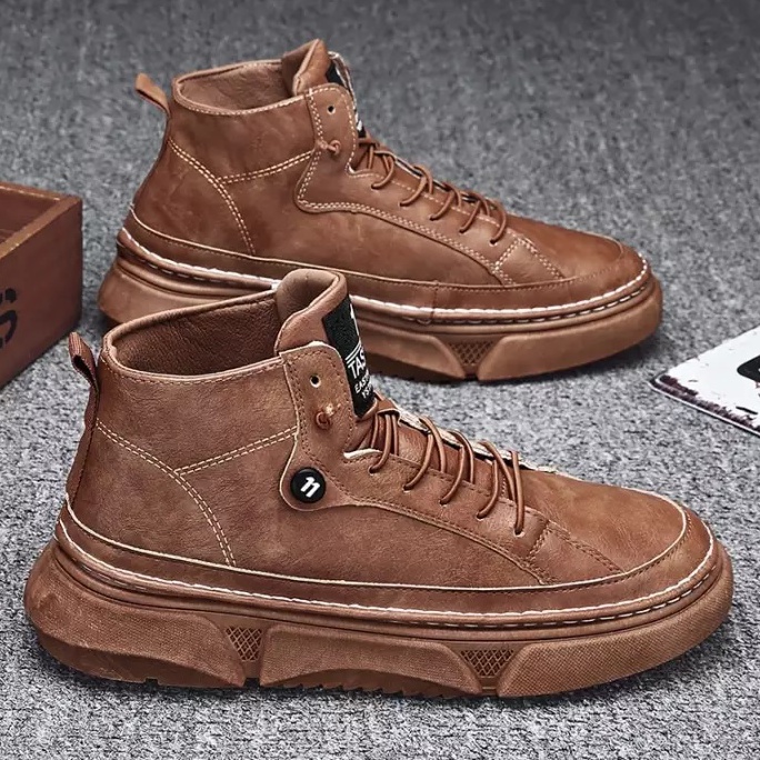 Paling Sesuai Sepatu Boot Pria Martin Luther Boot Retro Casual  Sepatu Boot Pria Casual