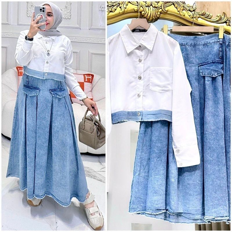Setelan Rok Wanita. One Set Rok. Setelan Wanita . Haneul Set