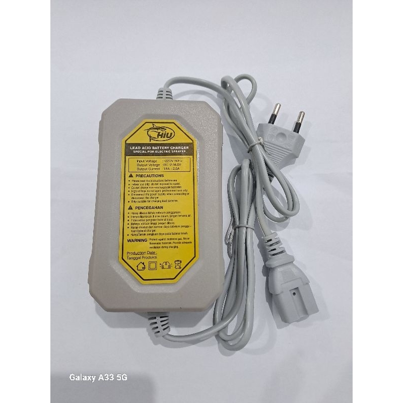 Jayy Adaptor charger aki sprayer elektrik Hiu original Murah 12V 2.5A