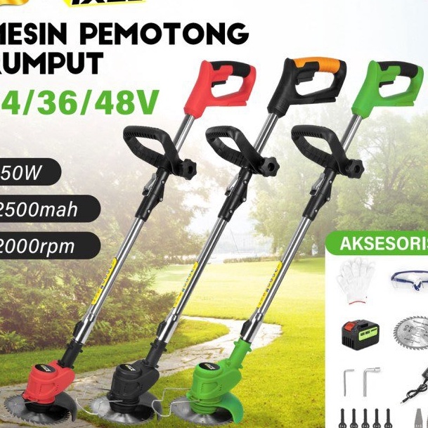 FSASH SALE IXCE 48V36V24V Mesin Potong Rumput Kualitas Tinggi Pemotong Rumput Listrik Mesin Pemotong