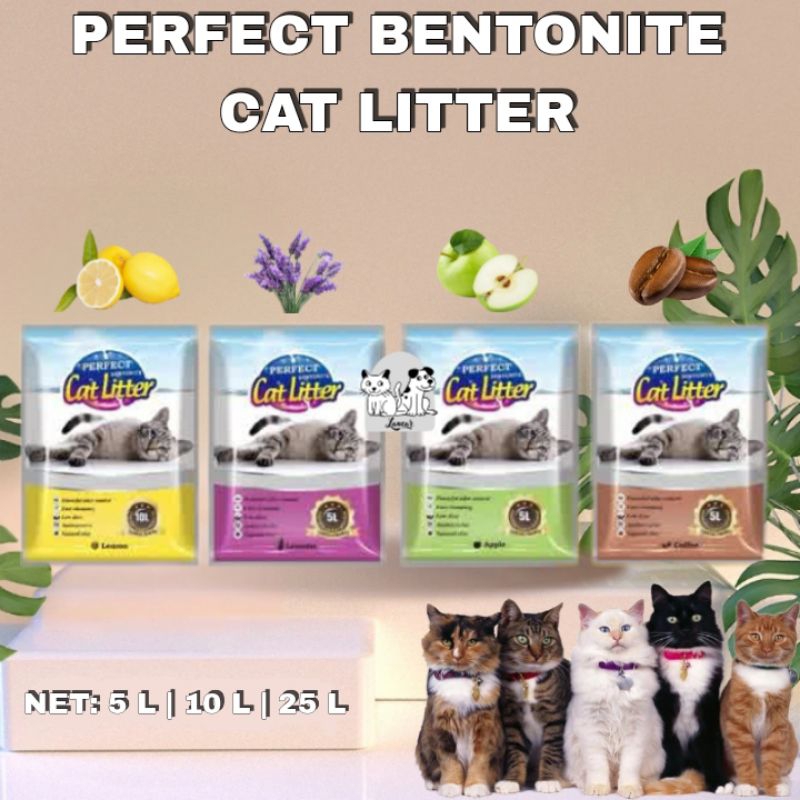 PERFECT Pasir Kucing Gumpal & Wangi 25L / Bentonite Cat Litter
