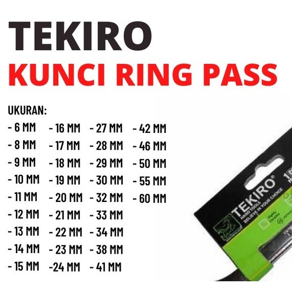 Tekiro - Kunci Ring Pas Jumbo Eceran Satuan 46 Mm - 50 Mm Komplit