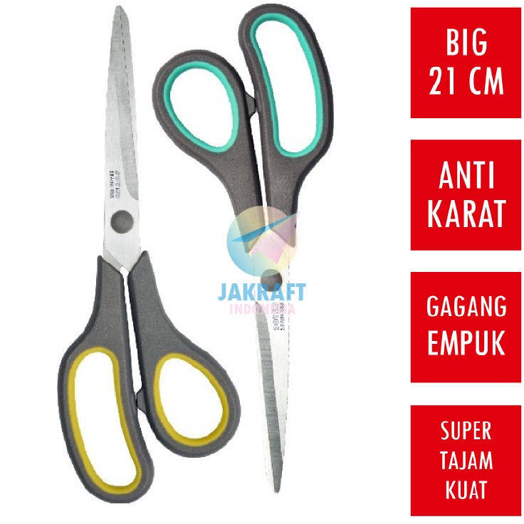 

Ready Khusus 1 Pcs Gunting Kertas Karton Besar Tajam 21 Cm Gagang Empuk JOYKO SC19 Soft Grip