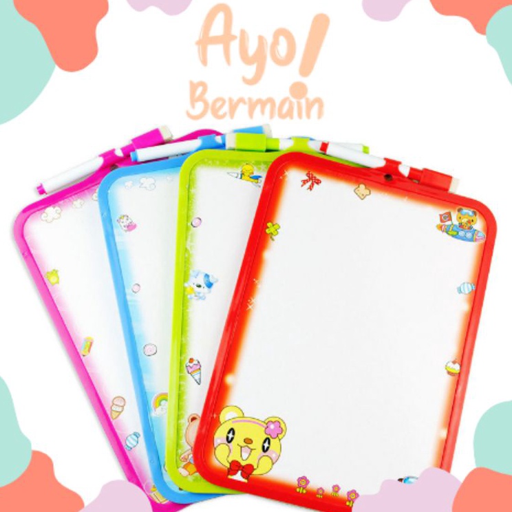 

Hot Diskon Papan Tulis Mini Whiteboard Spidol 2 Sisi Double Side Whiteboard