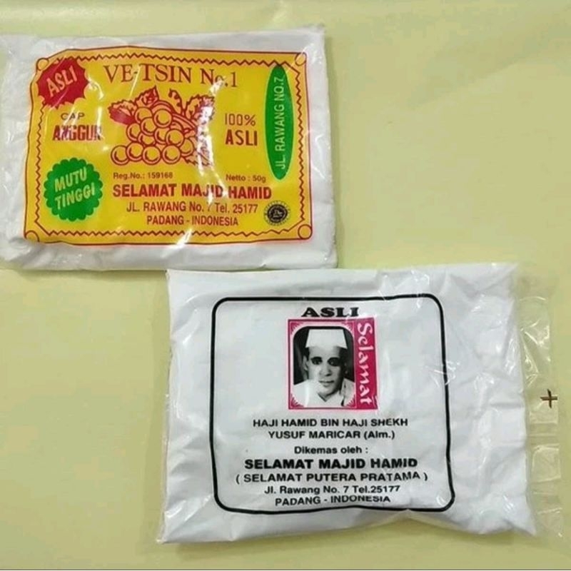 

GFD Penyedap Rasa Vetsin cap Anggur Selamat Majid Hamid 1 kg (20 sachet)