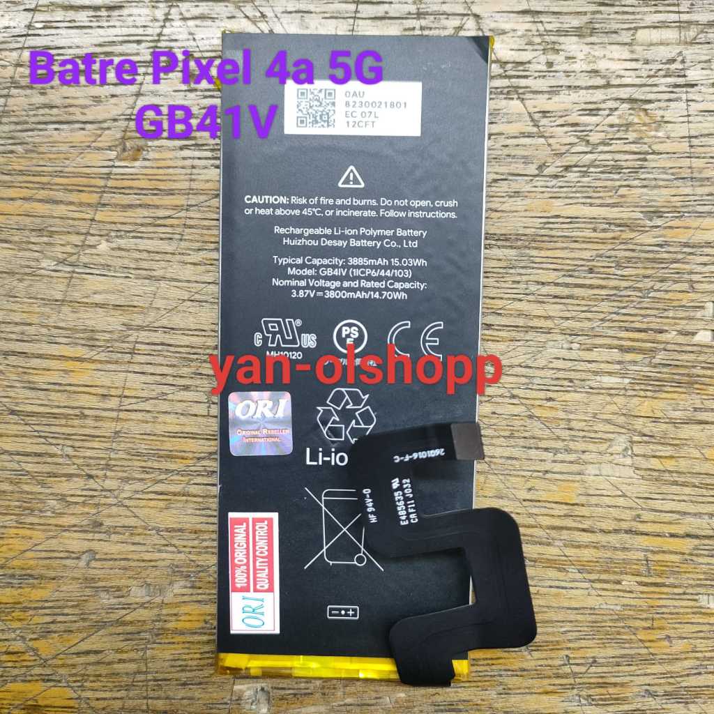 Batre Batrei Baterai Goo PIxel 4a 5G GB41V Original