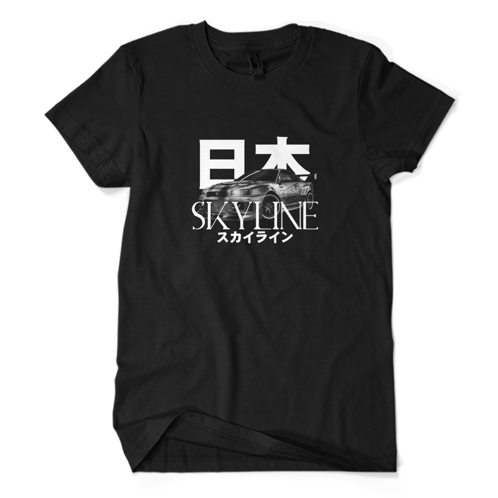 Kaos Distro Otomotif NISSAN SKYLINE JDM - Baju Mobil Sport Racing Balap Jepang Unisex Dewasa