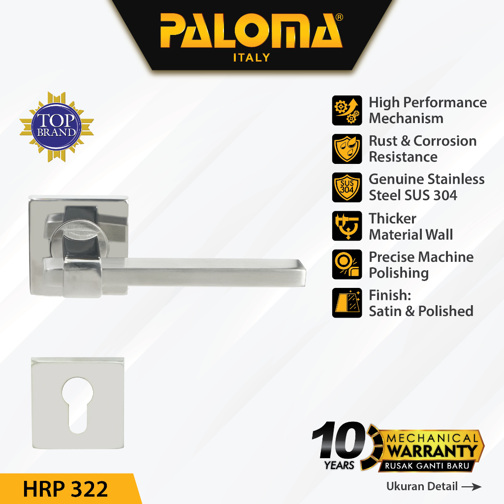 PALOMA HRP 322 Handle Pintu Roses Stainless Steel Lever Gagang Door