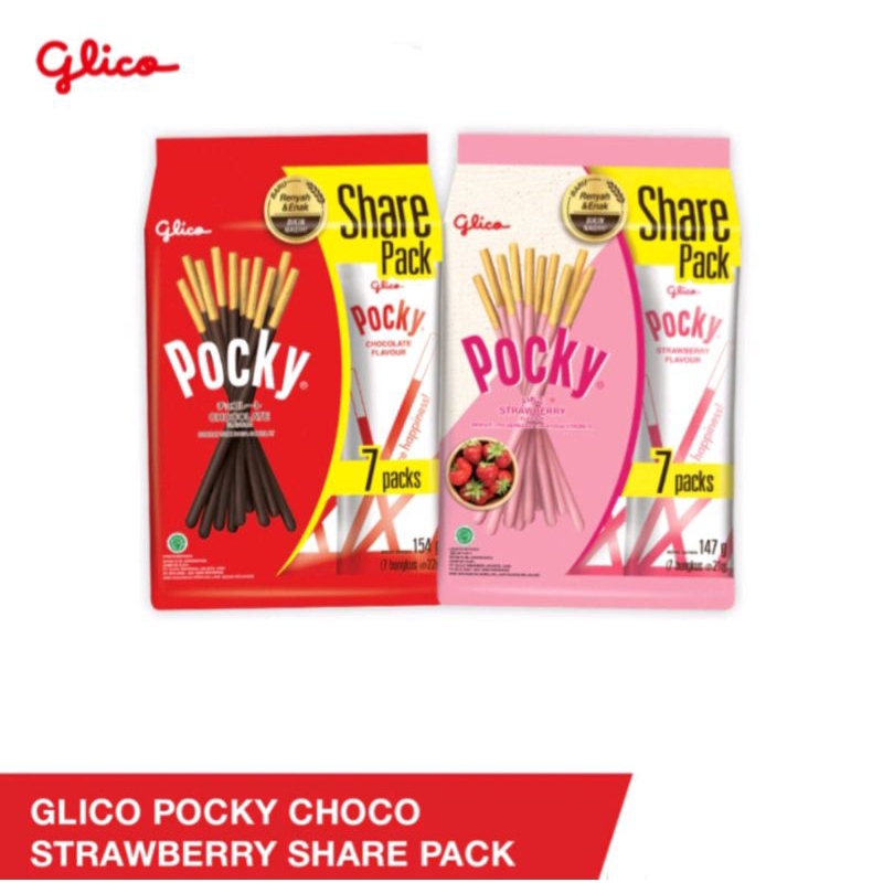 

Glico Pocky Chocolate & Strawberry Share Pack (Isi 7pc @22gr) / Pocky Coklat / Pocky Strawberry / Hampers Ultah / Pocky Share Pack / Pocky Mini / Coklat Stick Mini Half / Snack Impor Halal / Wafer Stick Mini Pack/ Snack Ulangtahun / Wafer Stick Strawberry