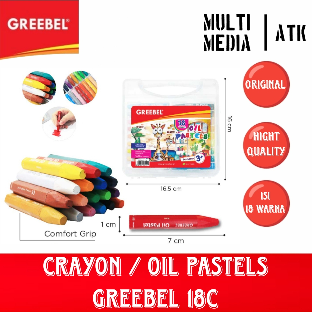 

GREEBEL OIL PASTEL 18 WARNA / CRAYON ART KIDS KRAYON NON TOXIC