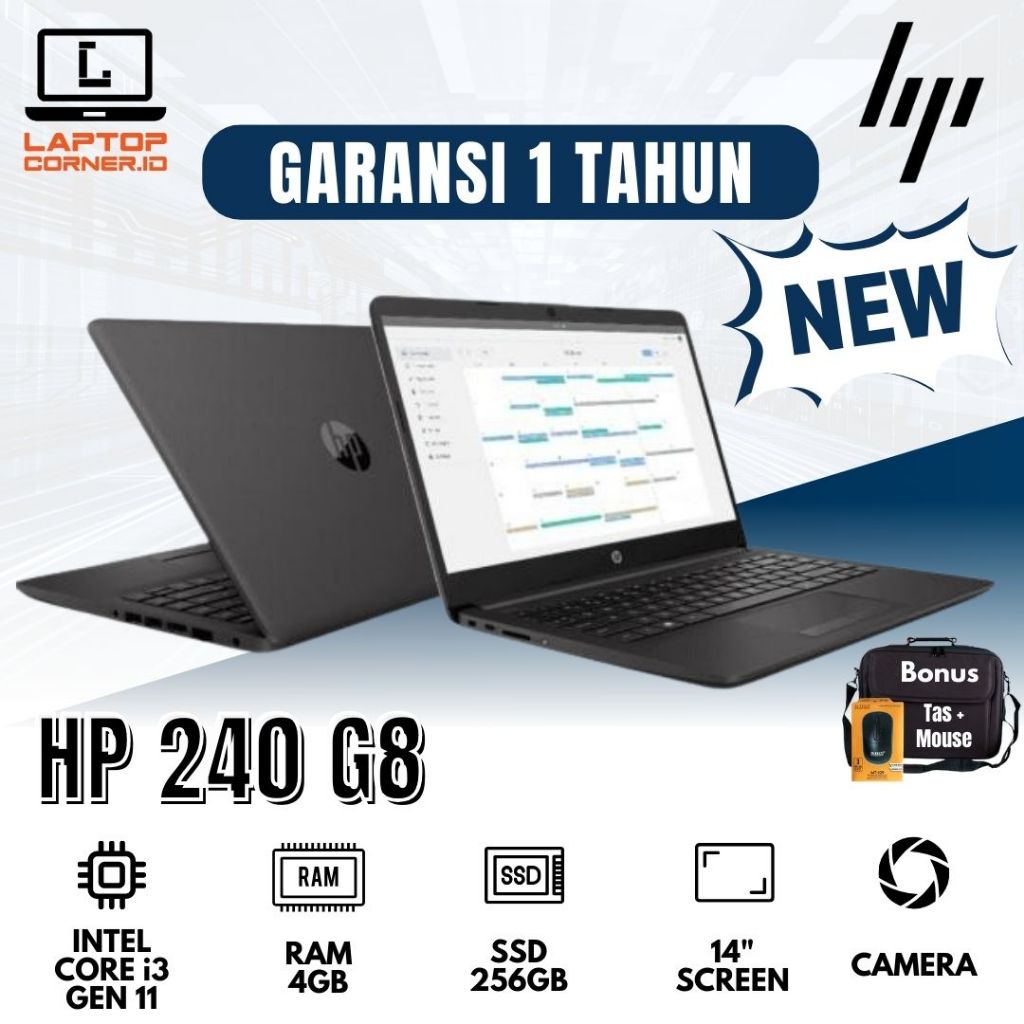 Laptop NEW HP 240 G8 Core i3 Gen 11 RAM 4GB SSD 256GB