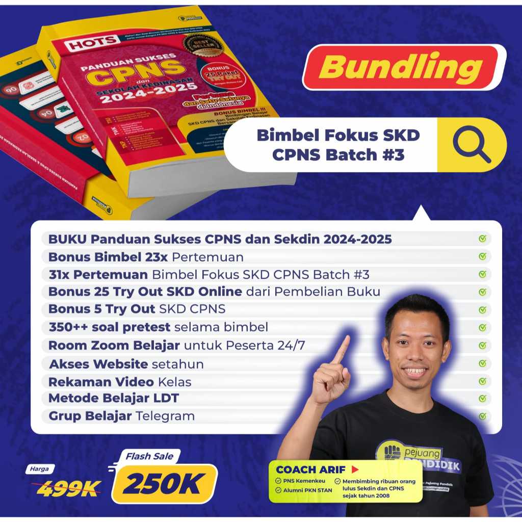 BUNDLING Buku CPNS dan Sekolah Kedinasan 2024-2025 Bundling Bimbel Fokus SKD CPNS Batch #3
