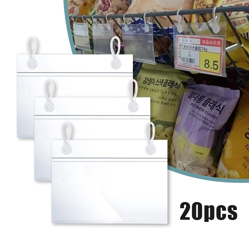 

20pcs Price tag Gantung Label Harga Mika Price Tag Holder Holder PVC Price Tag Card 5.5X 8 Cm