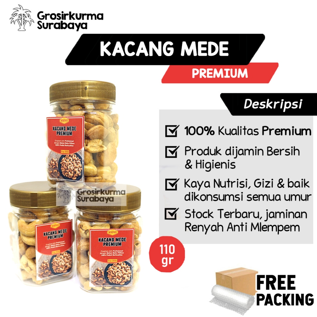 

KACANG MEDE Kemasan Toples 110gr Panggang Premium Tinggal Konsumsi Mete Cashew Baik Untuk Camilan