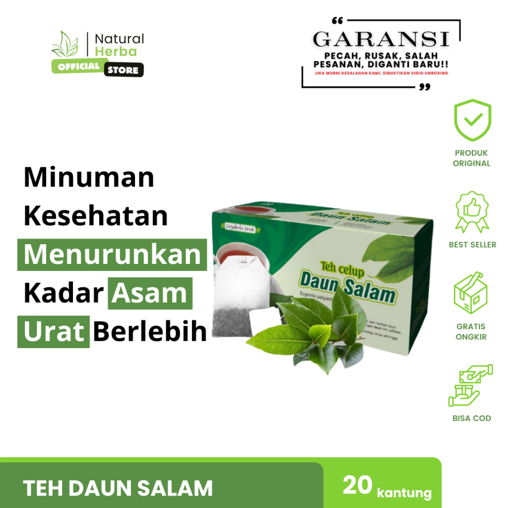 

Minuman Kesehatan Menurunkan Kadar Asam Urat Berlebih Teh Herbal Daun Salam