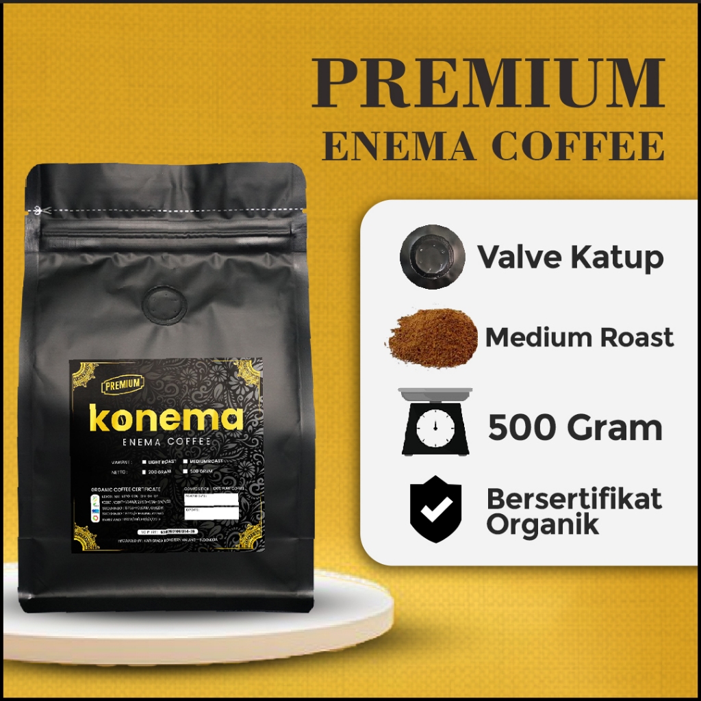 

Kopi Enema Medium Roast MR 500 gram Bersertifikat Konema