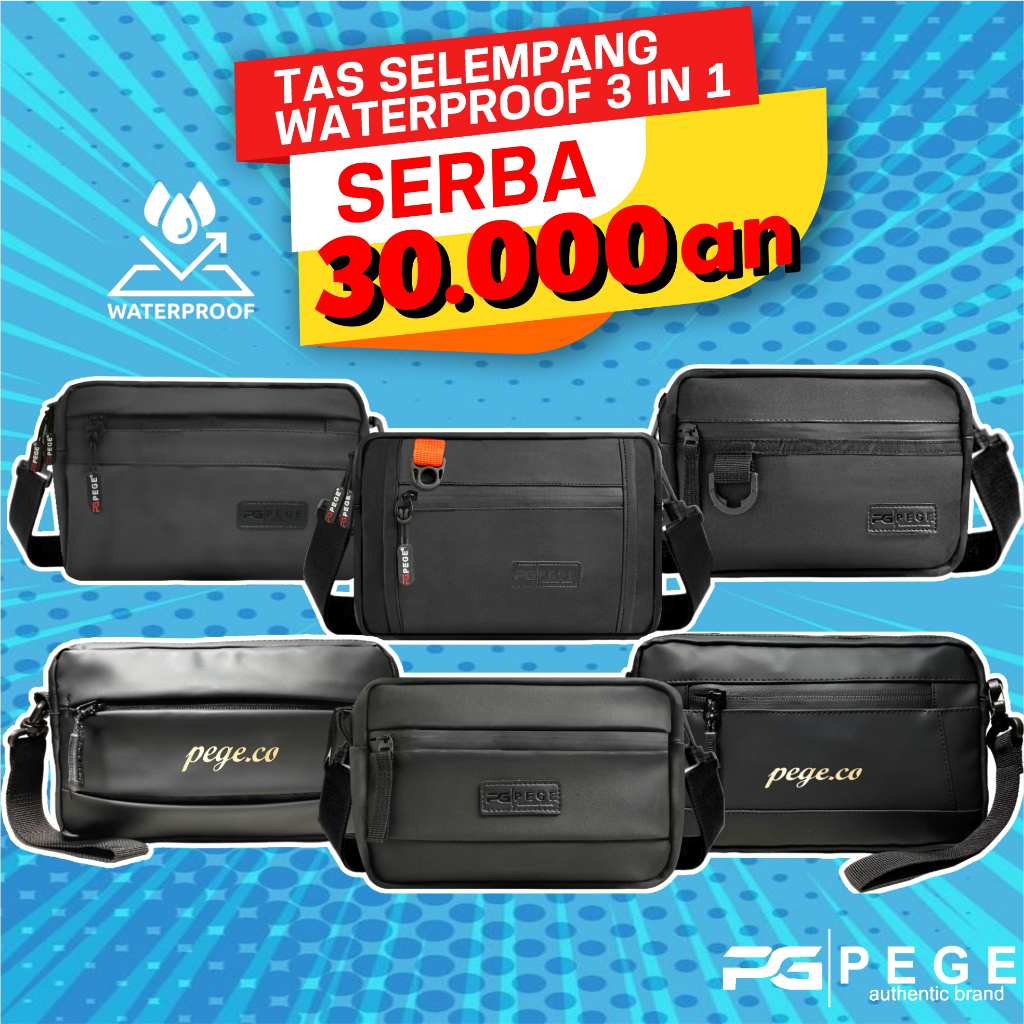 Tas Slingbag Pria 2in1 PEGE Selempang Promo Serba 30 Ribuan Bahan Waterproof - PG 30K