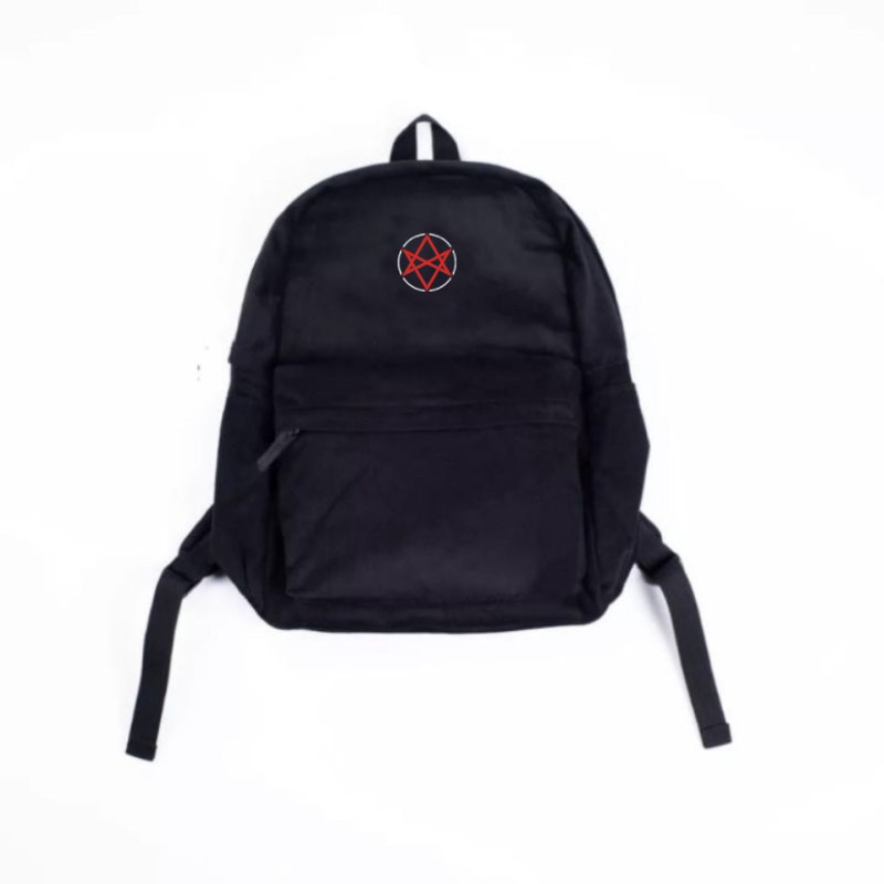Tas ransel corduroy/tas ransel sekolah hitam code1210
