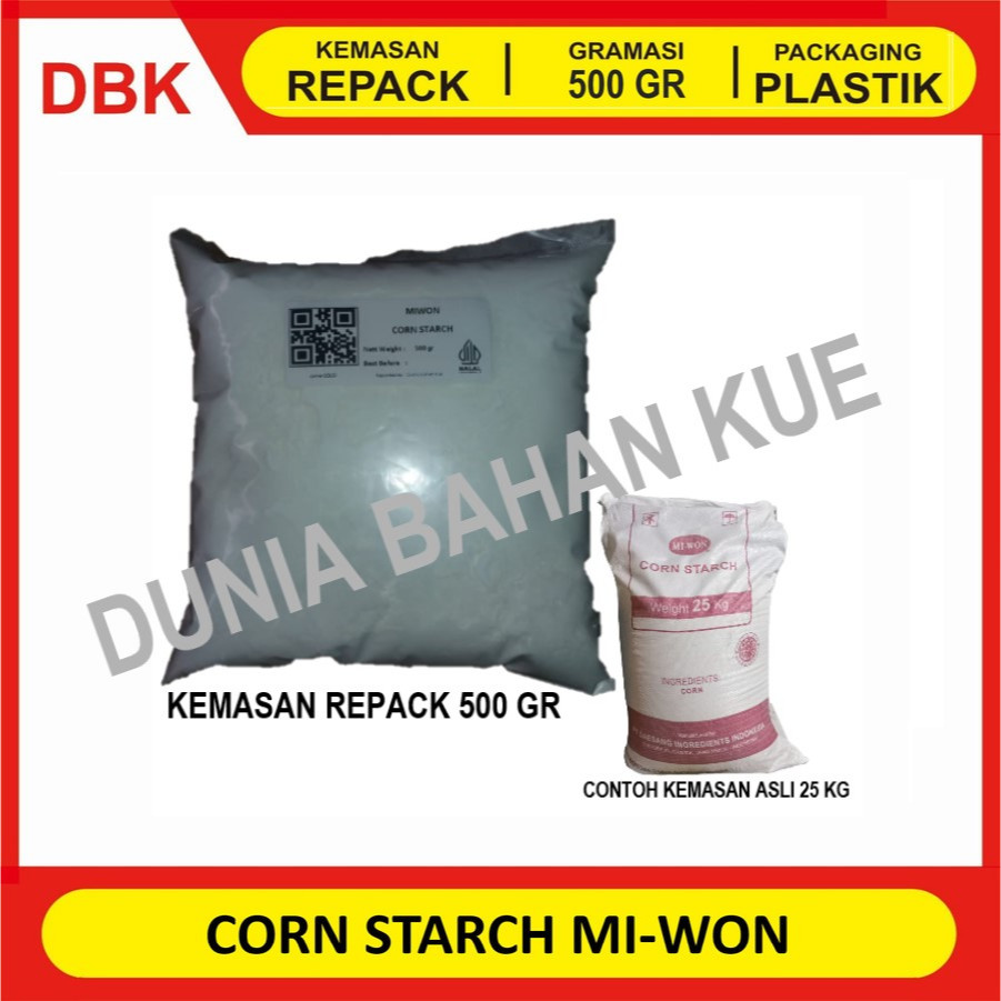 

CORN STARCH MIWON REPACK 500 GR /TEPUNG MAIZENA/TEPUNG JAGUNG MIWON