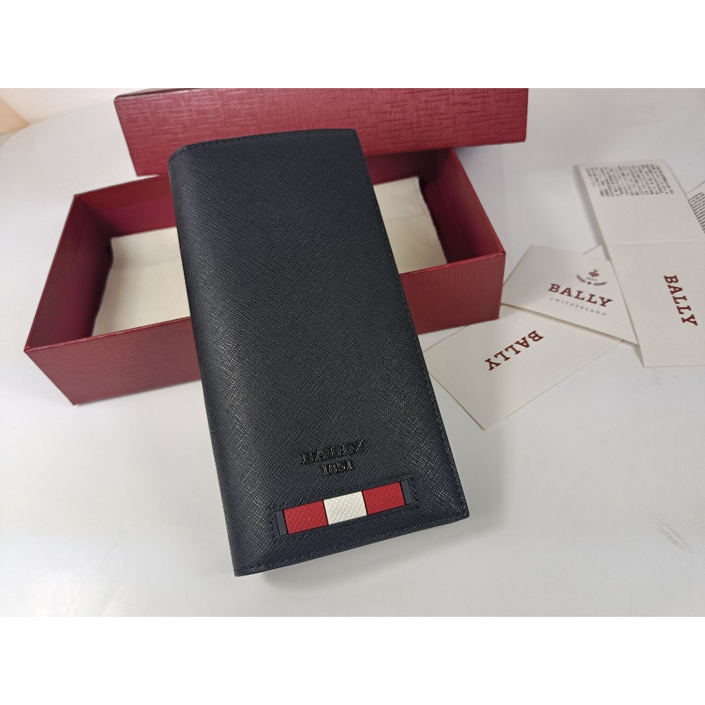 Dompet panjang dompet koin klip/setelan pria BALLY baru asli