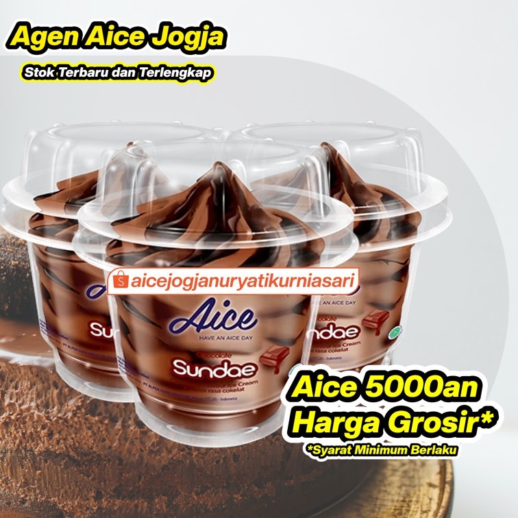 Es Krim Aice Sundae Chocolate isi 24 / Ice Cream Aice Sundae Coklat 1dus 5000an