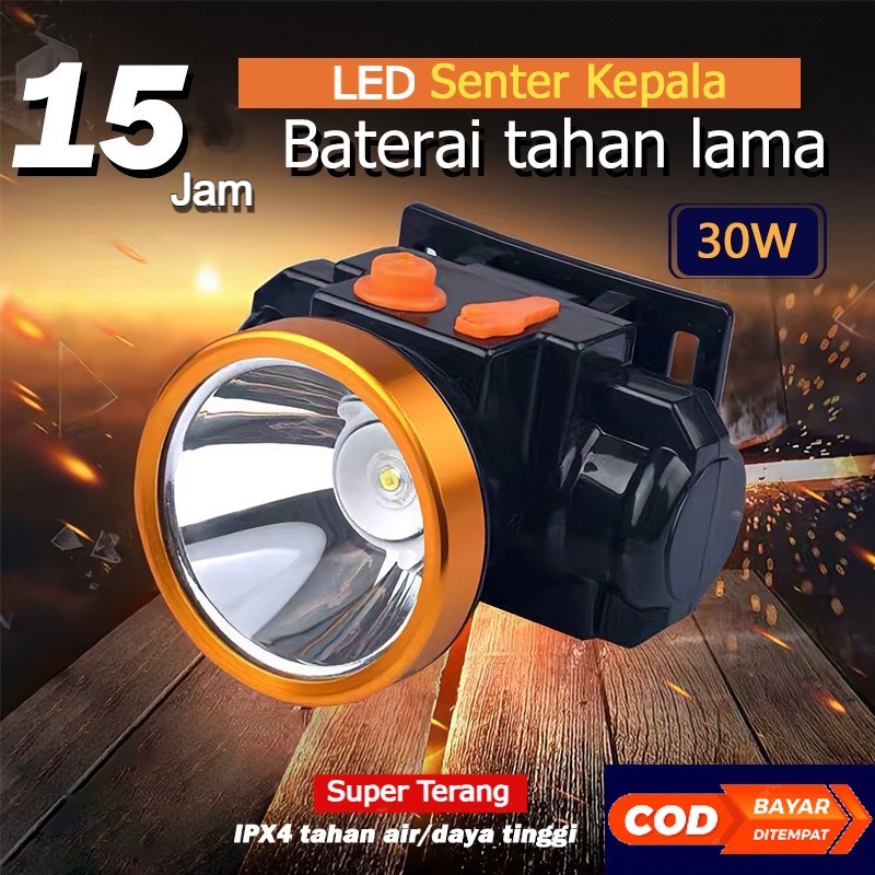 Senter Kepala LED Headlamp Super Terang / Lampu Kepala Zoom Outdoor Tahan Lama
