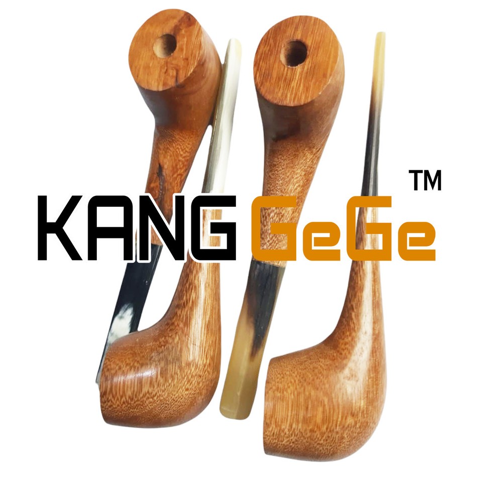 Pipa Gege Model Cangklong Indonesia - Kayu Sawo Stem Tanduk - Ting W3