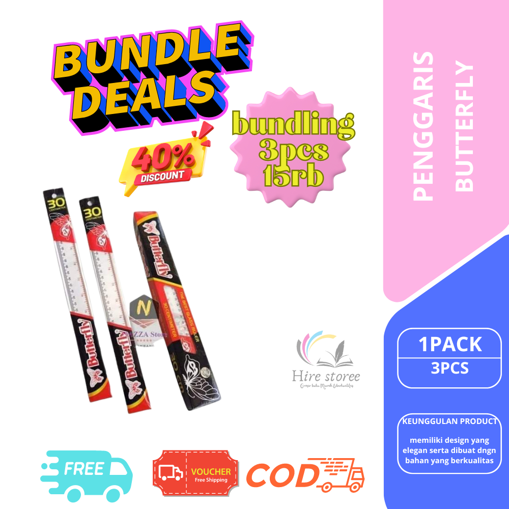 

PAKET BUNDLING 3 PENGGARIS BUTTERFLY 30CM PENGGARIS PLASTIK MURAH