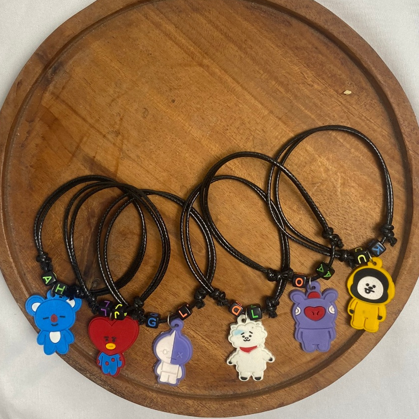 Gelang BTS Inisial Huruf / Gelang Tali Korea BTS / Gelang Anti Air BTS Korea Premium Inisial Huruf /