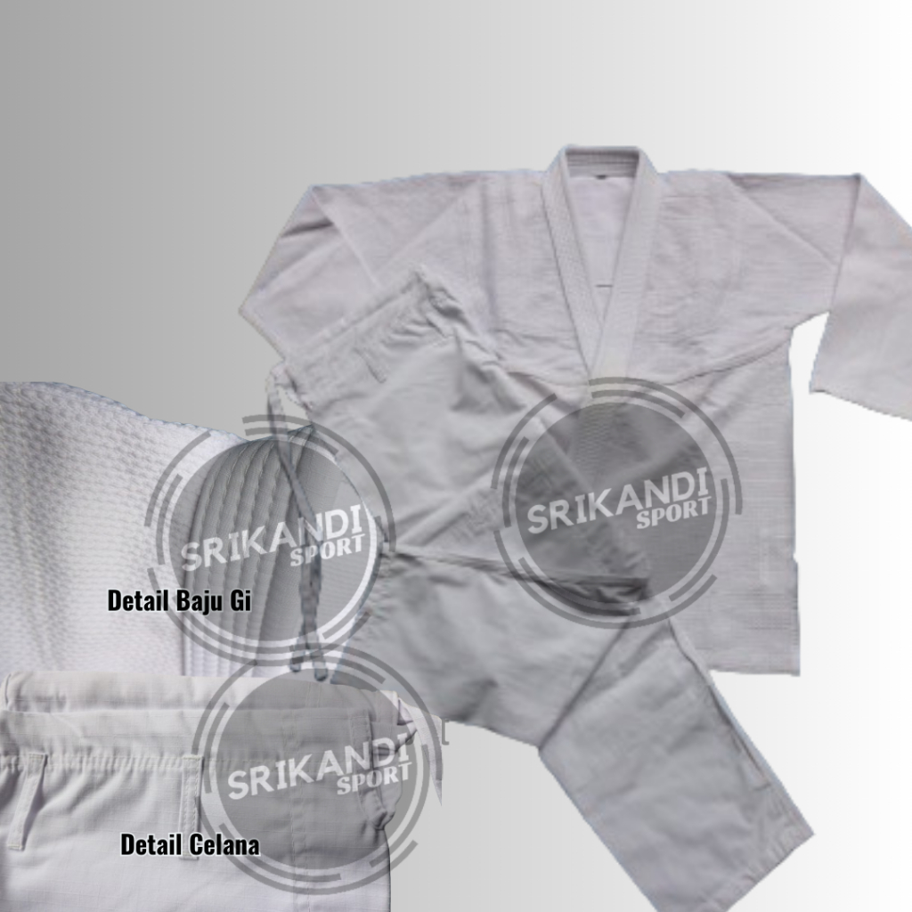 Gi BJJ JUDO POLOS PUTIH (RAJUT) Seragam Gi Jiujitsu Judogi Jujitsu