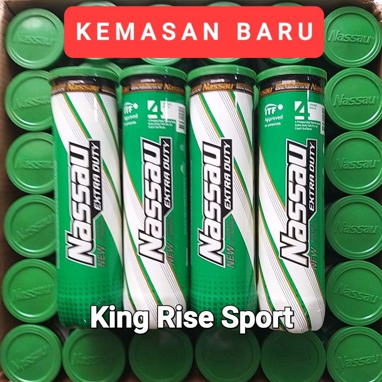 KODE A29W Bola Tenis NASSAU Extra Duty  NASSAU Hijau isi 4  ORI