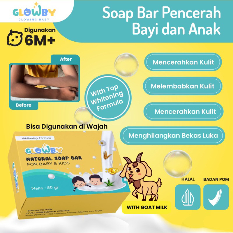 Glowby Sabun Pemutih dan Pencerah Kulit Bayi Anak 50 gr