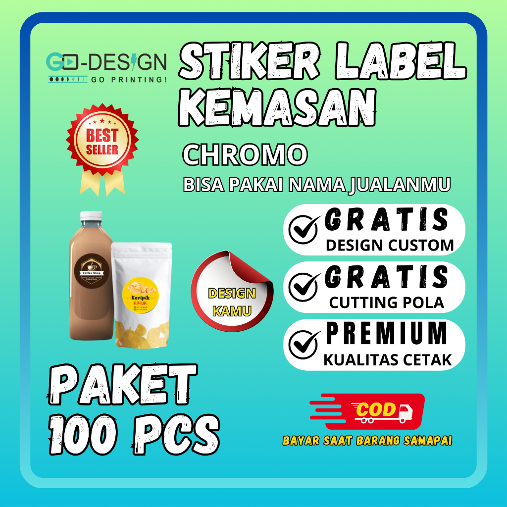 

(PAKET 100PCS) STIKER LABEL KEMASAN VYNIL