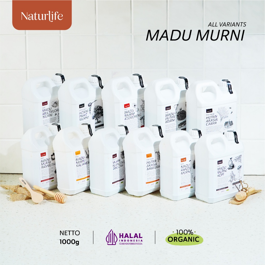 MADU MURNI RAW ASLI 1000GRAM NATURLIFE ORIGINAL ALAMI TANPA CAMPURAN APAPUN RAW HONEY MINUMAN HERBAL